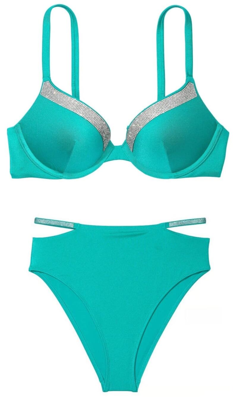 VS Swim Very Sexy Shine Trim Push-Up Top + Shine Strap High Waist Bottom Bikini